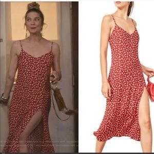 Reformation Crimini Dress in Western Red Floral 2